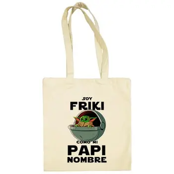 

Cloth bag I'm geeky like my daddy illustration baby yoda customizable with name