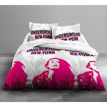 

TODAY Single duvet cover Love Underground - 1 duvet cover 220x240 cm + 2 pillowcases 63x63 cm White, gray and pink