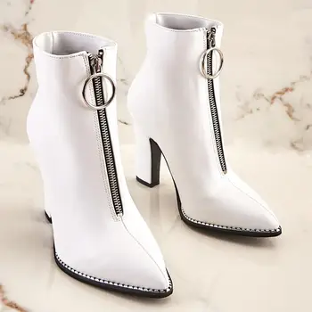 

Women winter snow non-slip boots white warm comfortable stylish leather 2020 waterproof thick sole heels autumn comfortable new