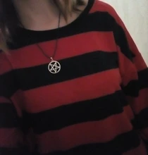 Colgante de pentagrama pentápara Hombre, collar de Black Butler, colgante de culo, Logo de Lucifer Satan, signo de Color plateado, amuleto Supernatural, joyería para hombre