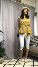 Pantalones estilo de verano de Color caramelo pantalones de tipo pirata para mujeres de verano delgada pantalones alta cintura elástica de talla grande Pantalones