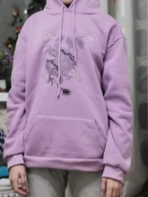 Estampado de dragón suéter con capucha para mujer, tops Kawaii de Hip hop Harajuku de gran tamaño, ropa para mujer