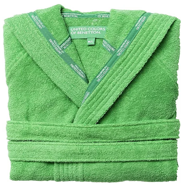 UNITED COLORS OF BENETTON BE-0880-GR hooded cotton bathrobe, for women and  men, green Color Poncho type, size L/XL - AliExpress