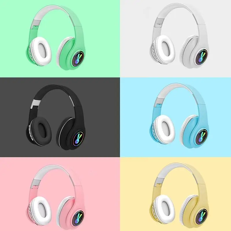 Симпатичные женские беспроводные Bluetooth наушники Hifi стерео музыкальные с