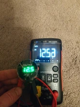 Voltímetro Digital para motocicleta, voltímetro Digital con pantalla LED, resistente al agua, Mini DC5V-48V redondo