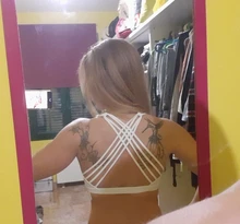 Sujetador deportivo para mujer, ropa interior de realce sin aros, con relleno, entrecruzado, tirantes, para correr, entrenamiento de gimnasia, Yoga, Tops cortos