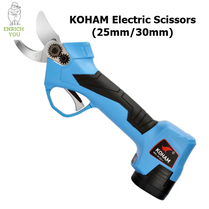 KOHAM 25mm 30mm Lithium Battery Pruning Scissors / Pruner Garden Tools