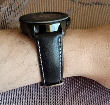 REMZEIM-Correa de reloj de cuero Calfskin, banda de muñeca de Material suave de 18mm, 20mm, 22mm y 24mm con hebilla de acero inoxidable plateada