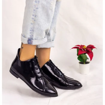 

Aroni Black Leather Pattern Women Boots, High Quality, 2021 Fashion, Bright Leather Style, Comfortable Casual, spring Autumn Winter