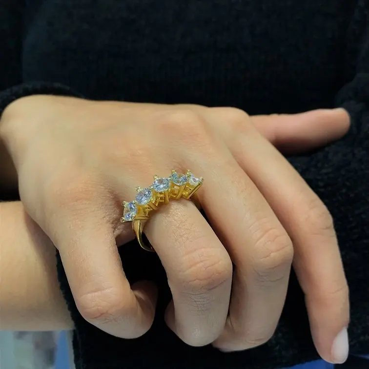 Swarovski модель 5 мм Позолоченное серебряное кольцо | Украшения и аксессуары