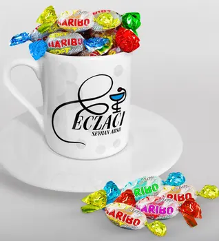 

Personalized Pharmacist Turkish coffee Cup and Haribo Candy Gift Seti-7