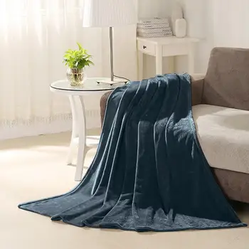 

Navy Blue Soft Warm Flannel Blanket Winter Bedspread Coral Fleece Blankets Office Blanket Towel Portable Travel Cover Blanket