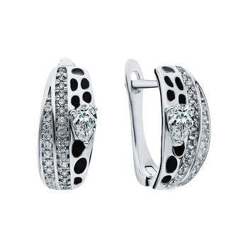 

Silver earrings with enamel and cubic zirconium sunlight sample 925