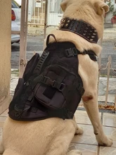 Vest Pouches Pet-Harness Dogs No-Pull Training Molle Military Hiking Tactical Large Medium