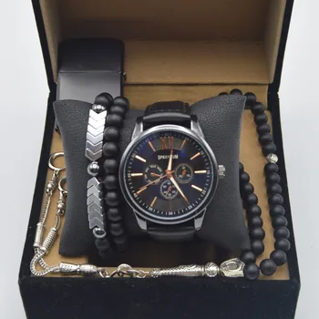 

Spectrum Men's Watch Set - Wristwatch - Rosary - Lighter - 2 Bracelets
