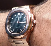 PLADEN-Reloj de pulsera de cuarzo para hombre, de negocios, de lujo, a la moda, correa de acero inoxidable, azul degradado, reloj calendario a prueba de agua