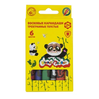 

Set of wax pencils, thick 6 colors, three-sided 11mm kalyaka-malyaka kbttkm06