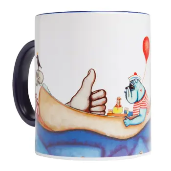 

Biggdesign Mr. Allright Man Ceramic Coffee/Tea Cup, Special Design Cup, Fall Mug, suitable for Hot and Cold Drinks, 330 ml Han
