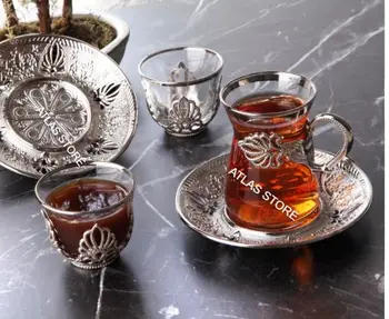 

TURKISH TEA SILVER PATTERN 6 Personality 18 PIECE TEA SET