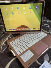 Funda para iPad Air 4 10,9 Pro 11 2020 2018, Touchpad mágico, funda para teclado ruso, español, árabe, coreano, hebreo, teclado en portugués, ratón