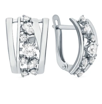 

Silver earrings with cubic zirconia sunlight sample 925