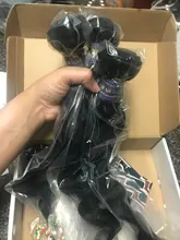 Longqi-mechones de pelo ondulado brasileño extensiones de pelo ondulado mechones Remy, pelo Natural negro, extensiones de cabello humano mechones de 8 - 30 pulgadas