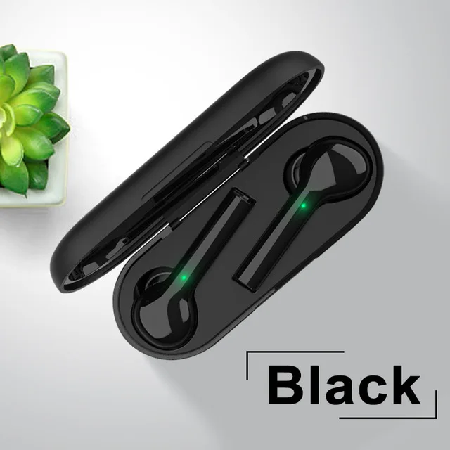 black TWS Bluetooth беспроводные наушники стерео наушники Hifi спортивные наушники гарнитура с микрофоном сенсорное управление беспроводные наушники для телефона - Цвет: black