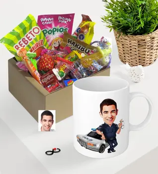 

Personalized Mr Traffic Police Caricature Of Nostalgic Lezzetler Mug set