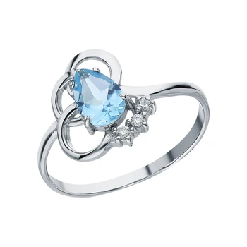 

Silver ring with Topaz sunlight sample 925