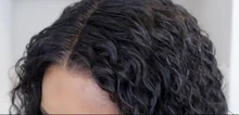 Peluca de cabello humano rizado de 13x4 para mujer, Frontal de encaje postizo, pelo negro brasileño predespuntado con Baay, Remy 150%