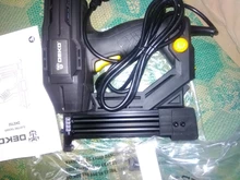 DEKO-pistola de aparejos y grapadora eléctrica, DKET02, grapa de muebles, para marco con grapas y herramienta de carpintería