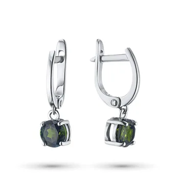 

Earrings made of silver with хромдиопсидом э06с060505001
