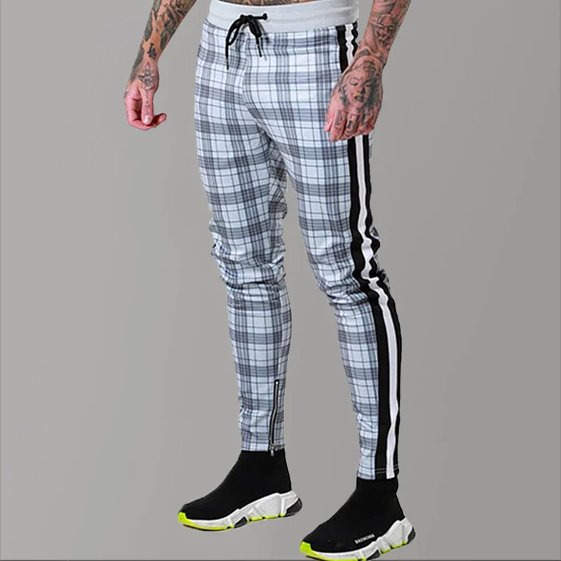mens plaid jogger pants