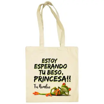 

Cloth bag I'm waiting for your kiss Princess customizable with name