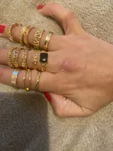 Tocona-Anillos de oro con piedras de cristal cuadradas brillantes para Mujer y hombre, Charms de estrellas geométricas, joyería para Mujer, venta al por mayor 9071