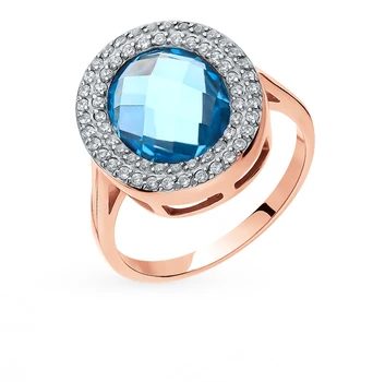 

Gold ring with Topaz and cubic zirconia sunlight sample 585