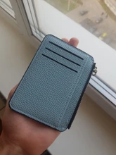 PURDORED-tarjetero delgado de cuero PU Unisex, funda con cremallera para tarjetas de negocios, Mini billetera para tarjetas de crédito, 1 ud.