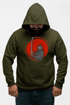 

Angemiel Wear Samurai Ninja Green Men 'S Hooded Sweatshirt