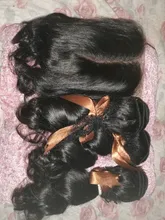 Loose-Wave-Bundles Closure Lace Body-Hair Transparent Remy Forte 30inch with Weave