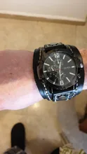Jessingshow-Reloj de pulsera de cuarzo para hombre, cronógrafo de lujo, estilo Punk, de cristal azul, a la moda