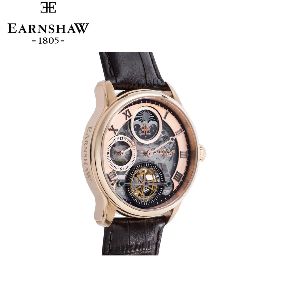 Наручные часы Earnshaw ES-8063-02 мужские механические с автоподзаводом на кожаном ремешке