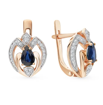 

Gold earrings with sapphires and diamonds sunlight sample 585
