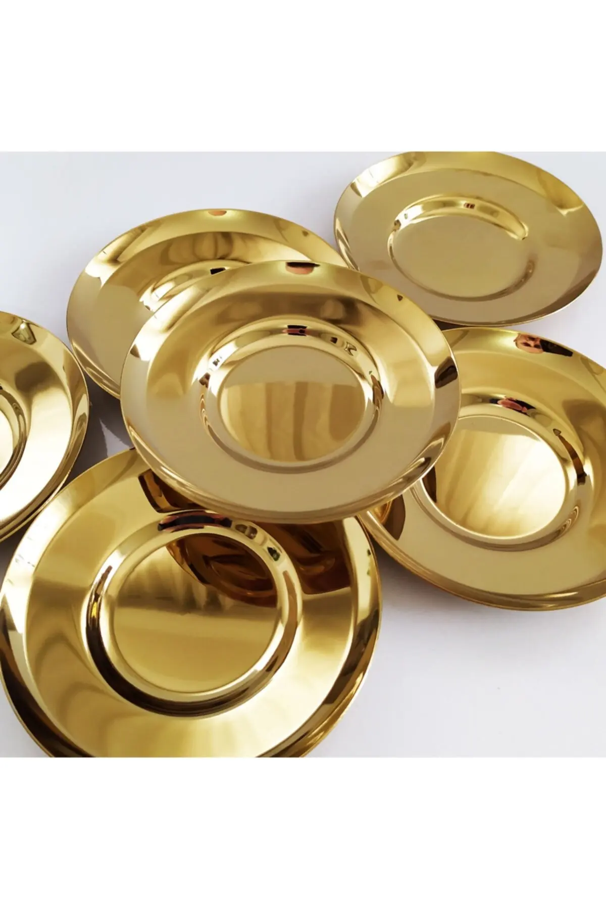 

Stainless Steel Gold Tea Plate - 6 Pieces Elegant GOLD Tea Plate 5.5x11 cm that will add value to your Tea Treats, fast shipping