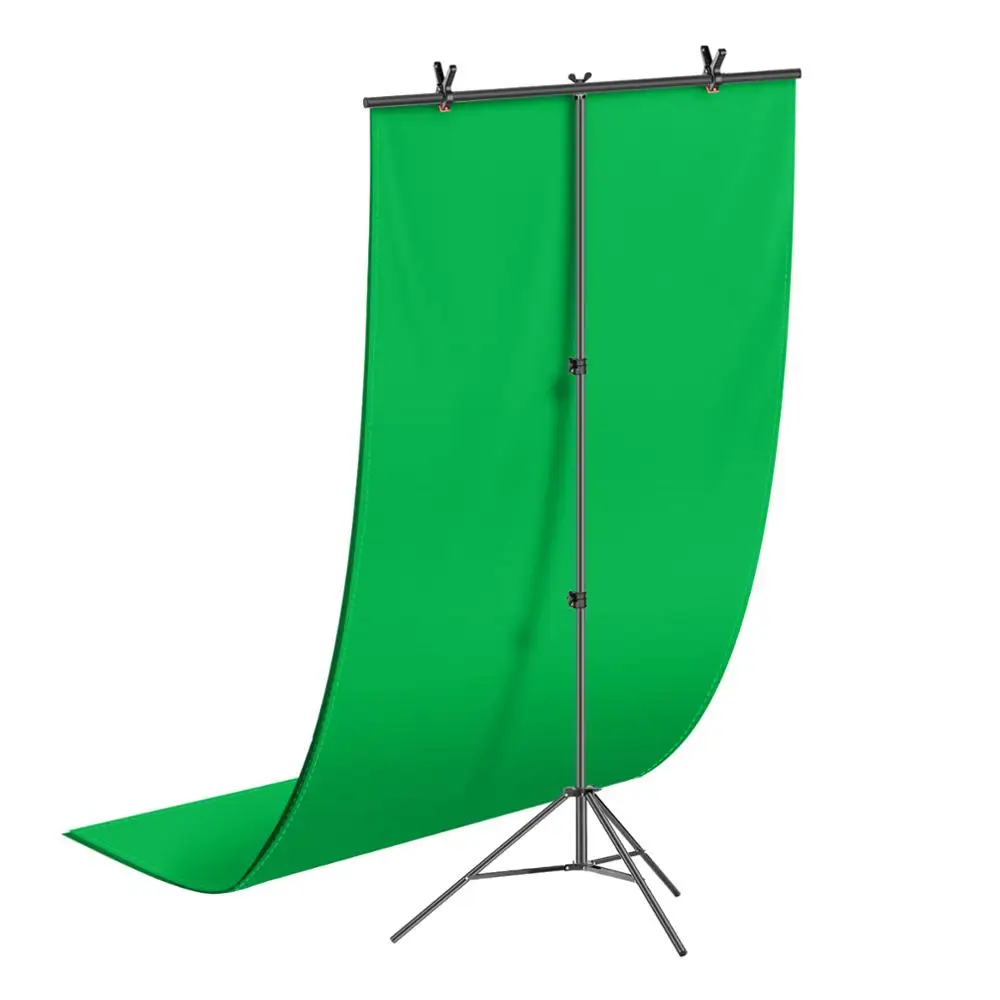 

Neewer T-Shape Backdrop Stand with Green Background Kit:1.8x2.8M Green Backdrop,Tripod Stand and 35.4"/90CM Crossbar with Clamps
