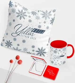 

Personalized Christmas Happy birthday Themed Red Mug Mirror Pillow Set-17