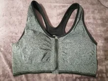 VEQKING sujetadores deportivos Push Up con cremallera para mujer, Tops deportivos transpirables sin aros acolchados de talla grande XL, Top deportivo de Yoga para gimnasio y Fitness