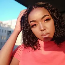 Peluca de Bob corto con onda de encaje en el agua, pelucas de cabello humano 13x4 con encaje frontal de Bob brasileño, corte Pixie Bob, peluca de cabello humano rizado