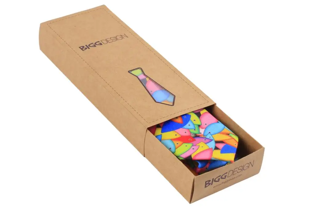 Biggdesign fishity Fish Tie, тканая ткань на заказ, ширина 7 см, печать доски, специальный дизайн художника, с рисунком рыбы, Мужская Cl