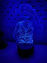 Night-Light Desk-Lamp Bedside-Decor Luffy-Figure Monkey-D Bedroom Color-Changing Anime