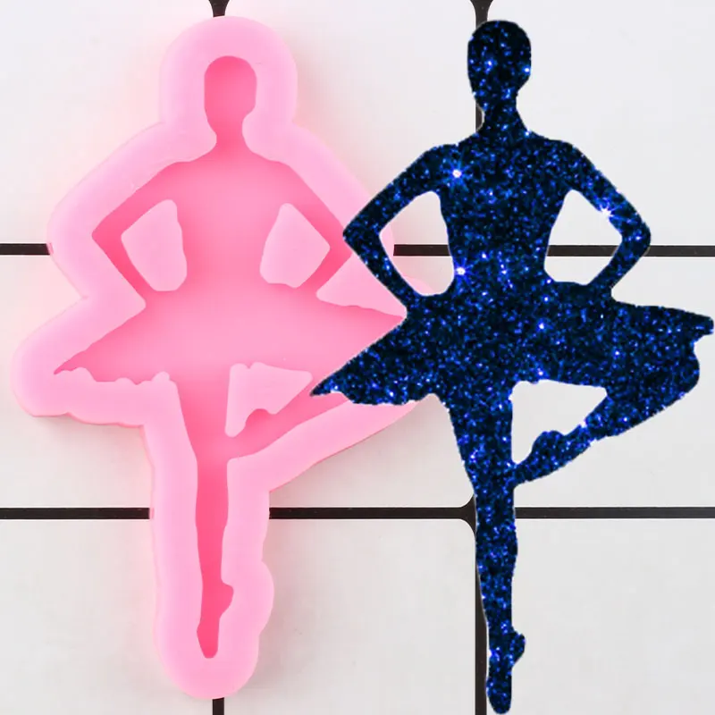

Shiny Ballet Girl Dancer Silicone Mold Epoxy Resin Jewelry Making Keychain Molds DIY Handmade Charms Moluld Polymer Clay Pendant